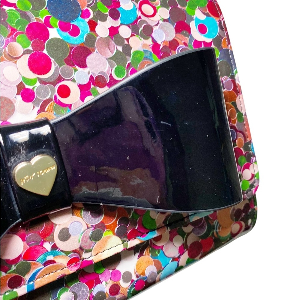 Betsey Johnson Multicolor Confetti Crossbody Bag with Black Bow - Picture 7 of 9